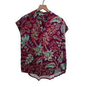 Soft Surroundings Twilight Luau Printed Soft Stretch Tunic Top Size LARGE